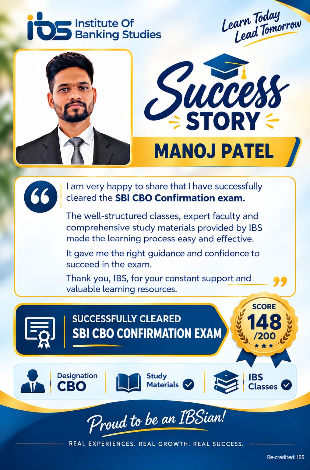 SBI CBO Confirmation exam.