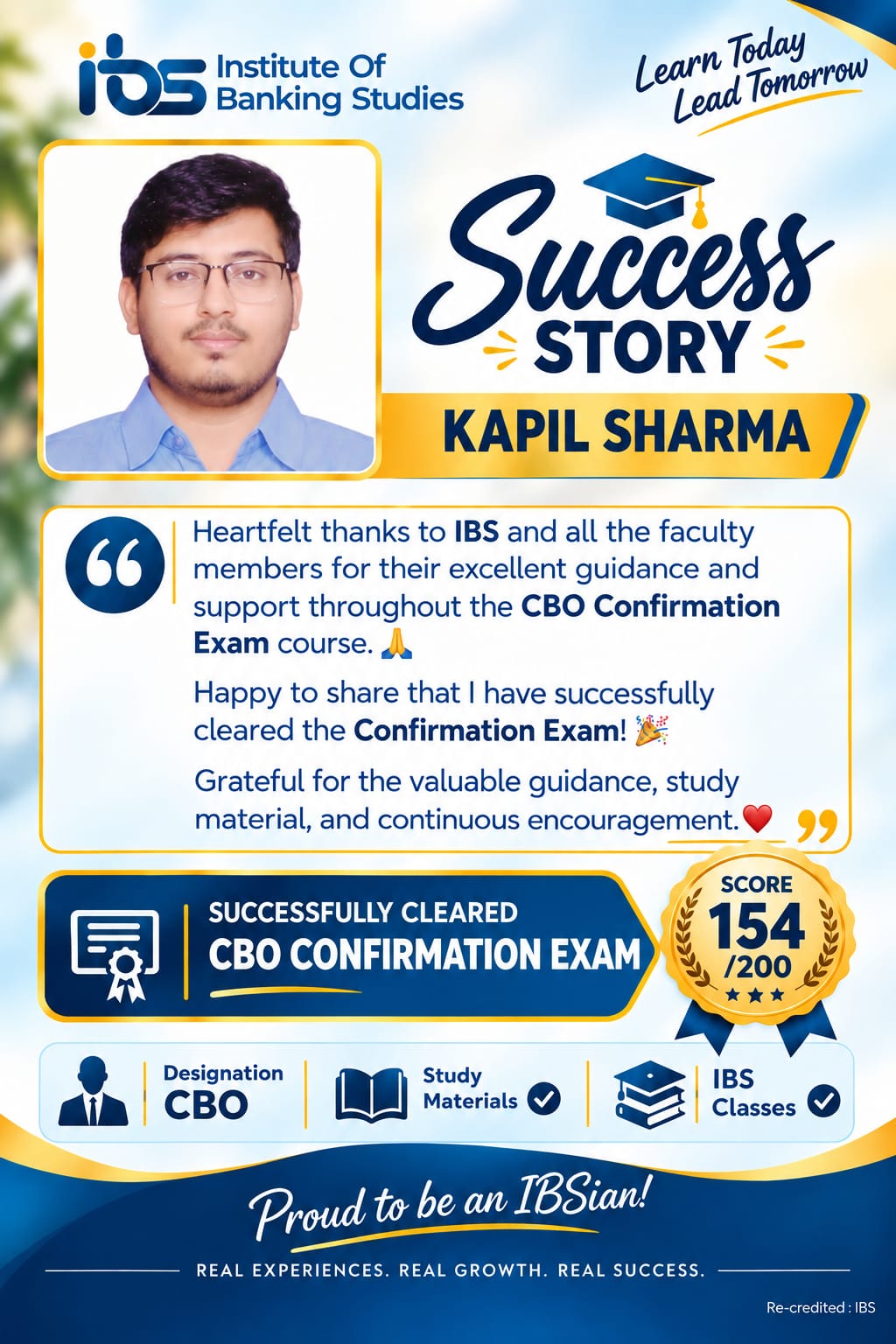 SBI CBO Confirmation exam.