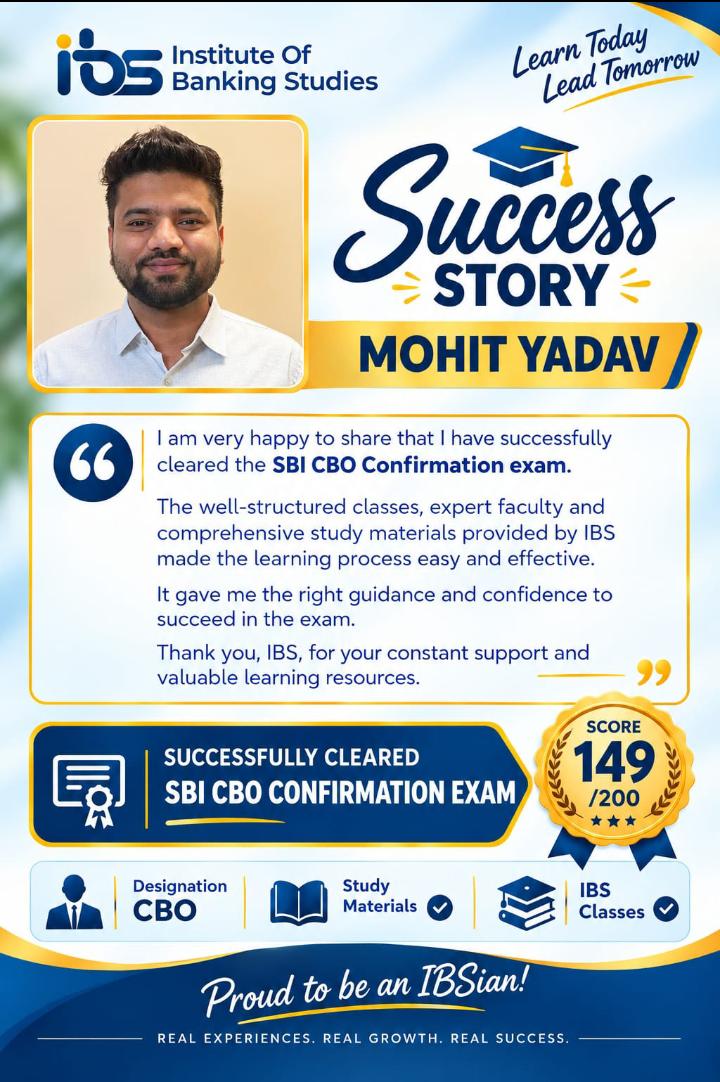 SBI CBO Confirmation exam.
