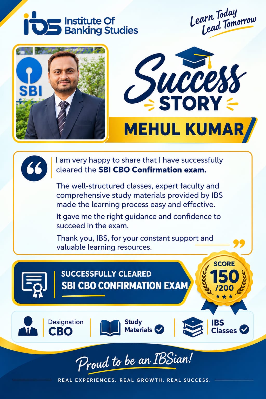 SBI CBO Confirmation exam.